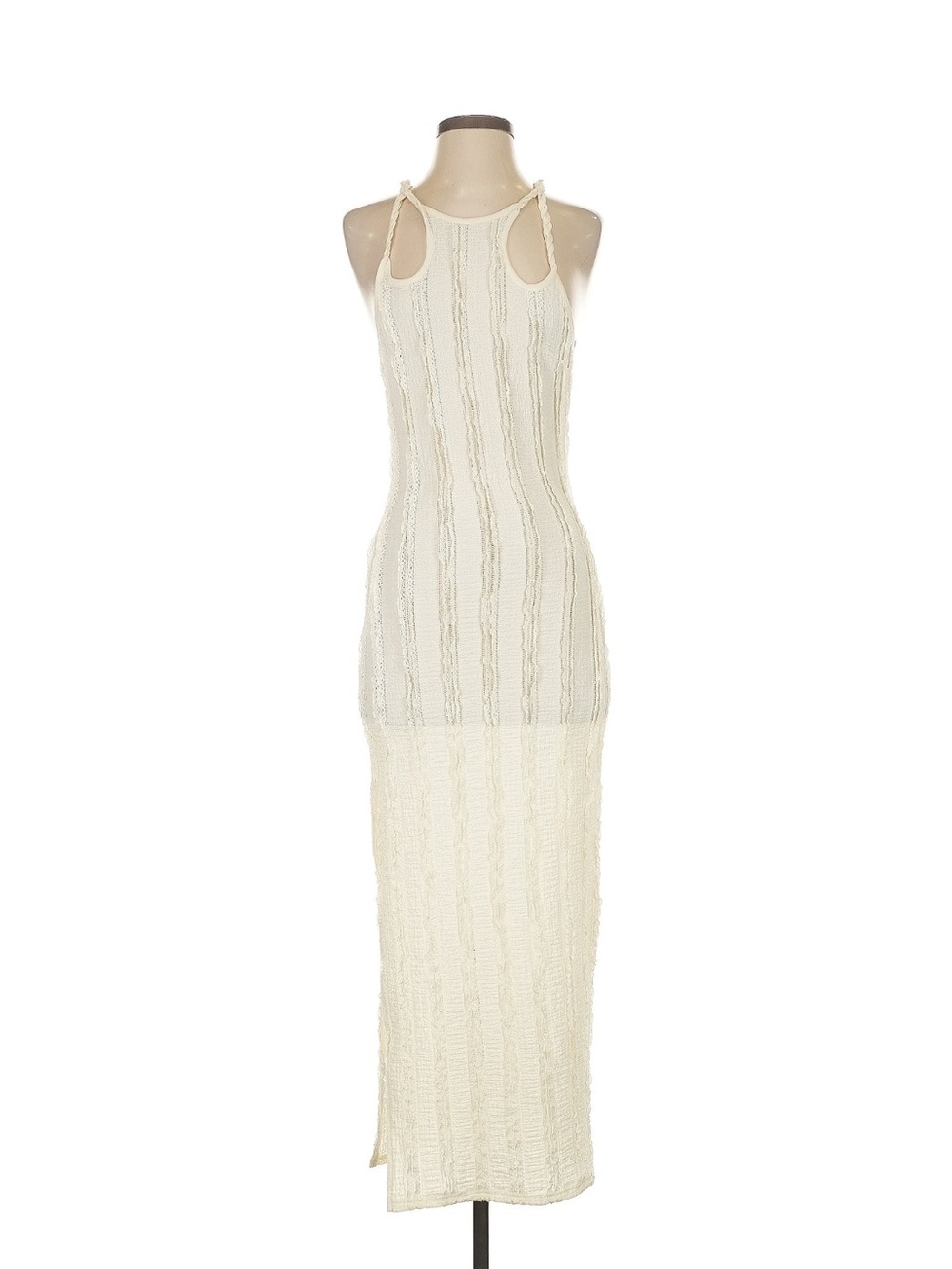 Lioness sheer dress cover up cream knit